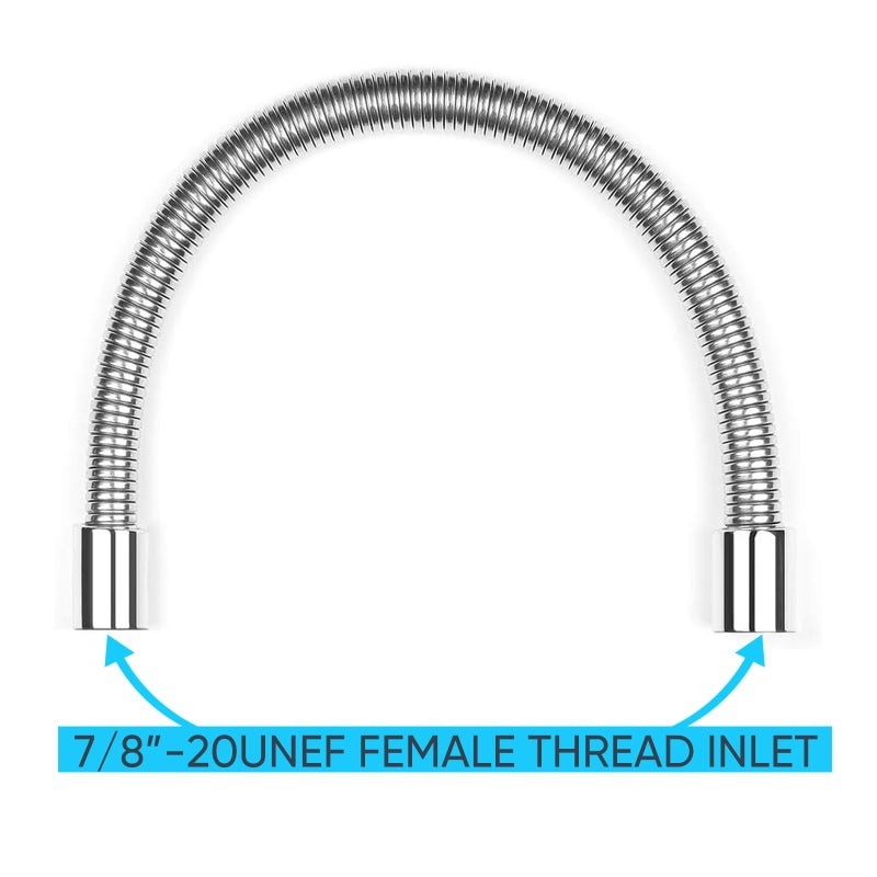CWM Stainless Steel Hose Flexible Metal 18.5 Inch for Commercial Pre Rinse Kitchen Sink Faucets Flexible Hose Replacement (47CM 1.54ft) - Image 2